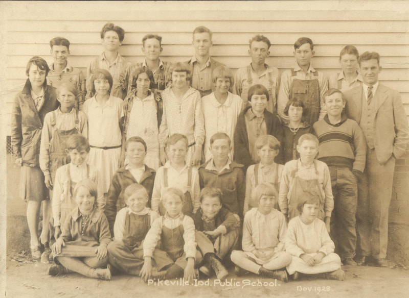 Pike County, Indiana, Pikeville Public School, Class Photo, November 1928 