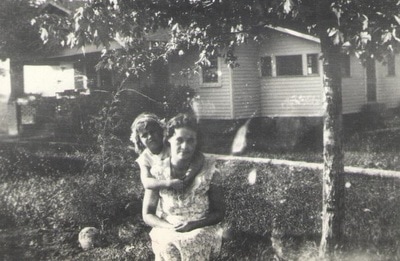 Pike County, Indiana, Morton Family, Woman and Young Girl in Yard, Virginia Ross