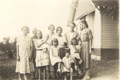 Pike County, Indiana, Morton Family, Group of Women and Girls in Yard, Virginia Ross