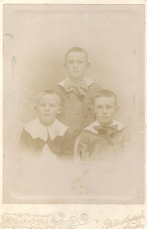 Pike County, Indiana, Unidentified Children, Young Boys in Bowties, Richardson Photo Studio, Petersburgh, Indiana
