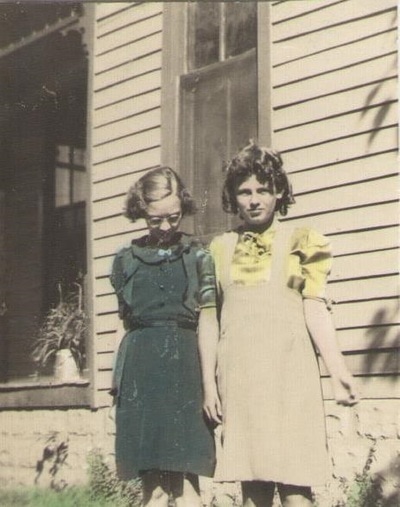 Pike County, Indiana, Morton Family, Young Women Standing in Front of House, Virginia Ross