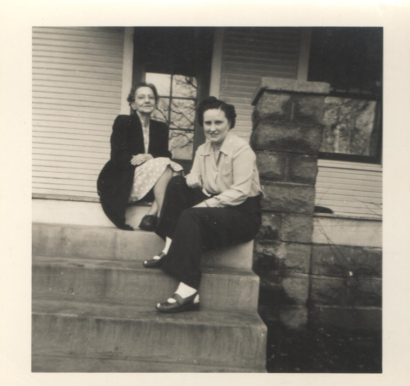 Pike County, Indiana, Women Seated on Porch Steps