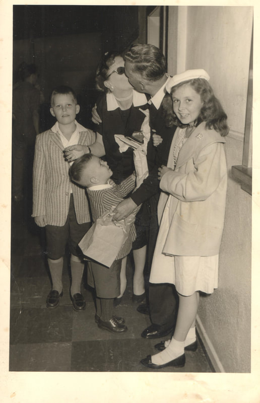 Pike County, Indiana, Unidentified Groups/Couples, September 3, 1958, Couple Kissing With Children Around Them, Frankfurt, Germany