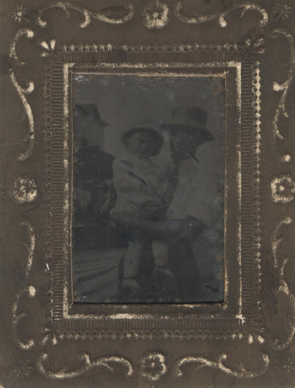 Pike County, Indiana, Unidentified, Man in Hat Holding Child