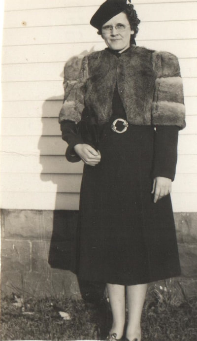 Pike County, Indiana, Judd Family, Woman in Fur Standing, Zedith Judd