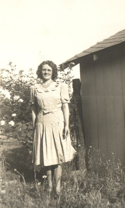 Pike County, Indiana, Judd Family, Woman Standing near Shed, Zedith Judd