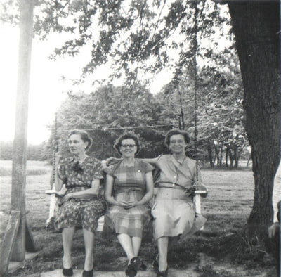 Pike County, Indiana, Judd Family, Three Women Seated on Swing, Virgie, Judith, Essie