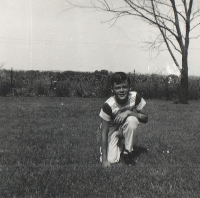 Pike County, Indiana, Judd Family, Boy Crouching in Yard, Jim Judd 