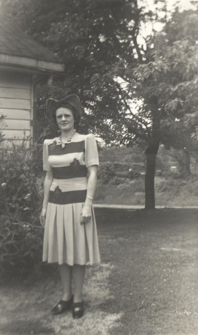 Pike County, Indiana, Judd Family, Woman in Hat Standing in Yard, Zedith Judd 