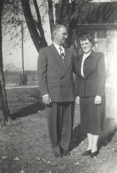 Pike County, Indiana, Judd Family, Man and Woman Standing in Yard, Zedith and Virgil Judd