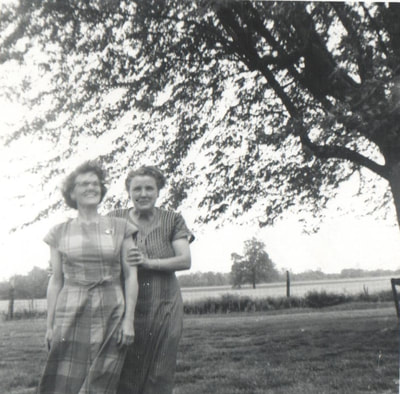 Pike County, Indiana, Judd Family, Women Standing Under Tree, Zedith Judd and Mary 