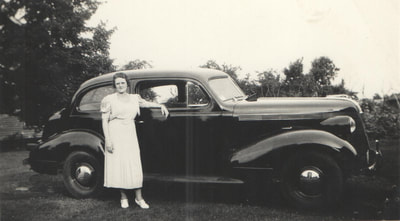 Pike County, Indiana, Judd Family, Woman Leaning Against Car, Zedith Judd 
