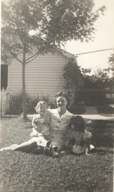 Pike County, Indiana, Judd Family, Woman Sitting in Yard with Children, Zedith Judd, Betty and Brenda