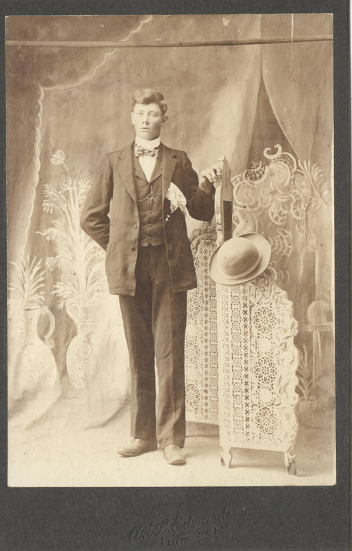 Pike County, Indiana, Cross Family Collection, Young Man Standing