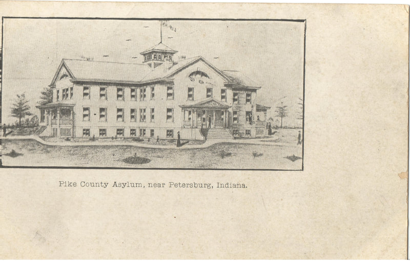 Pike County, Indiana, Postcard Collection, Building, Pike County Asylum, Petersburg, Indiana