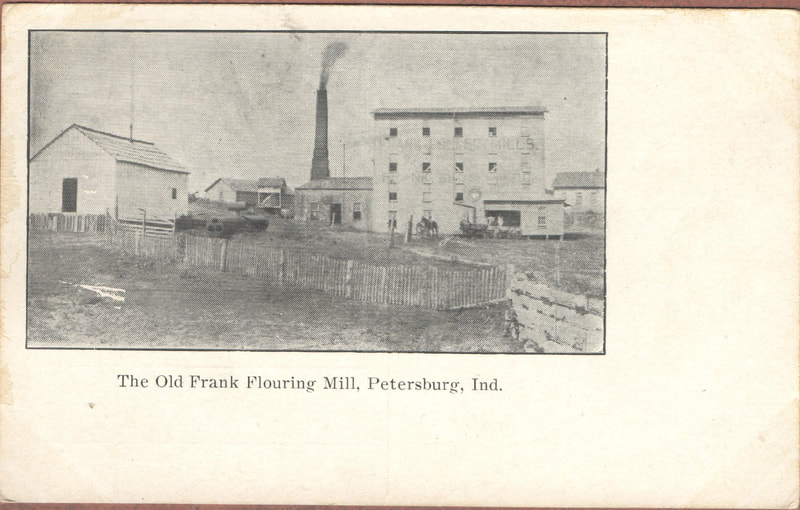 Pike County, Indiana, Postcard Collection, Buildings, The Old Frank Flouring Mill, Petersburg, Indiana