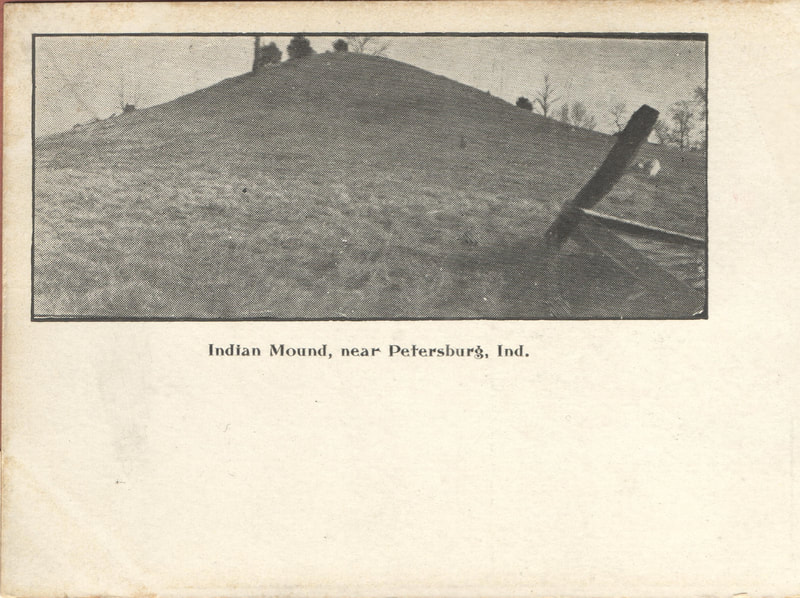 Pike County, Indiana, Postcard Collection,  Cemetery, Indian Mound, near Petersburg, Indiana 